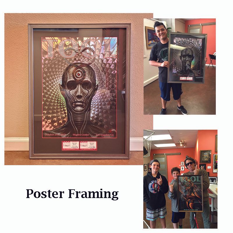Picture framing completed by a professional near San Diego, CA