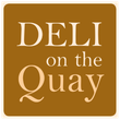 Brown square logo reading “DELI on the Quay” in white serif text.