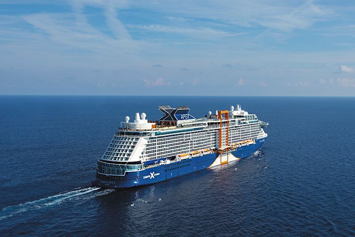 Celebrity cruise lines ship floating in the ocean