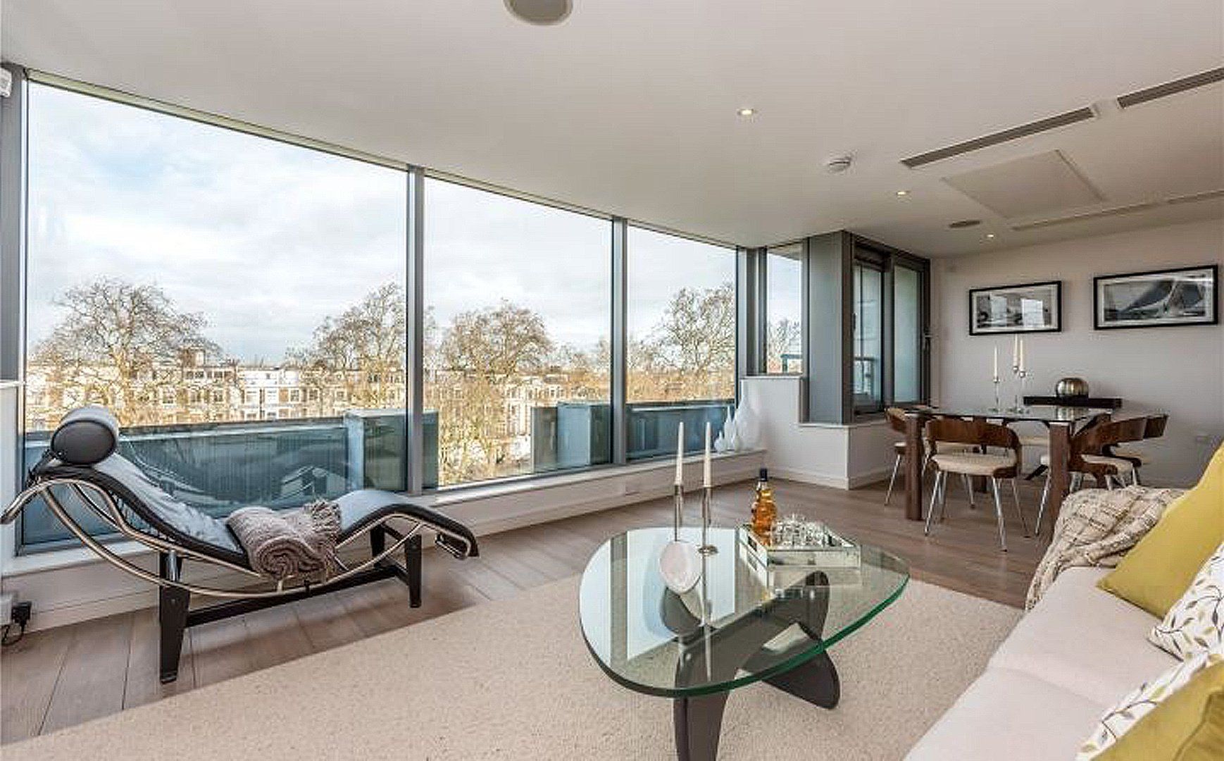 Livingroom with dining area interior design