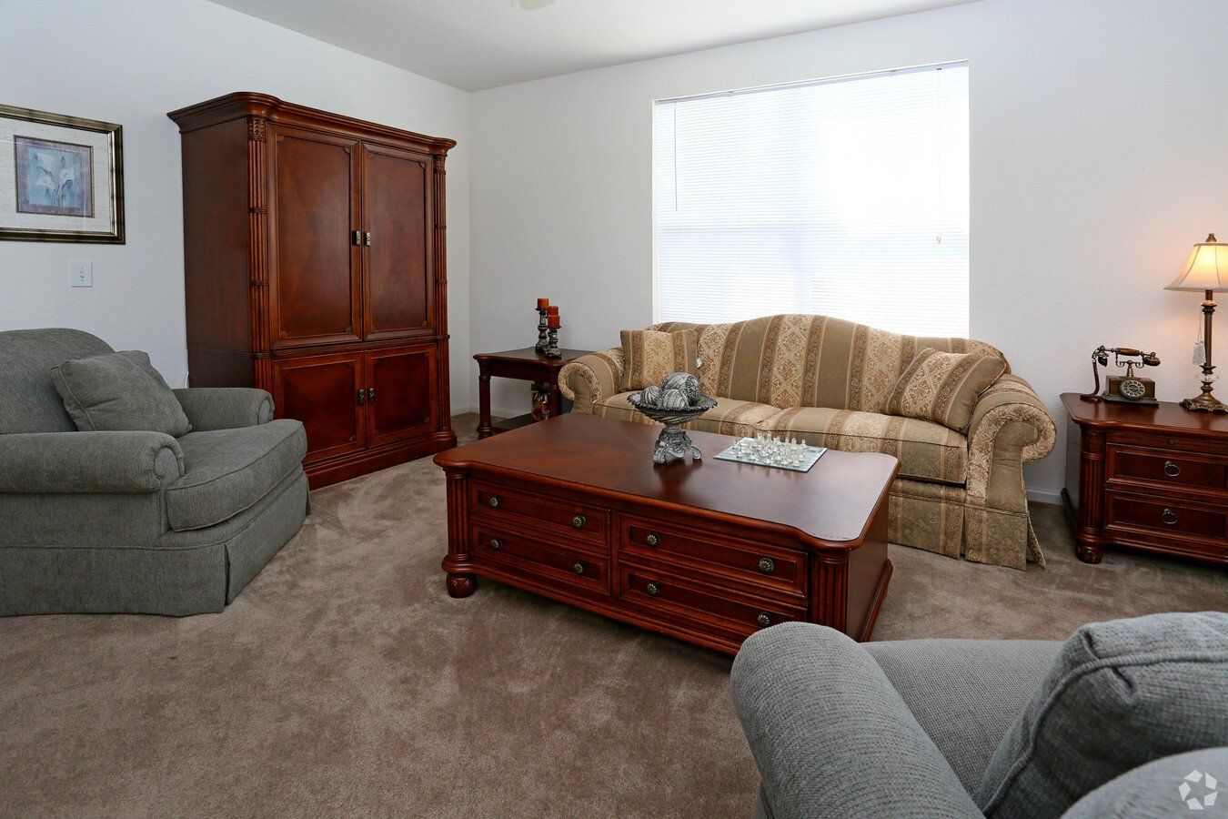 Twin oaks interior living room