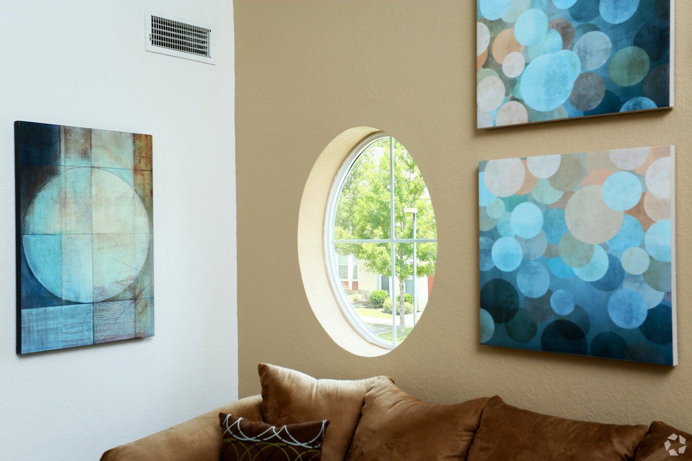 Twin oaks interior living room