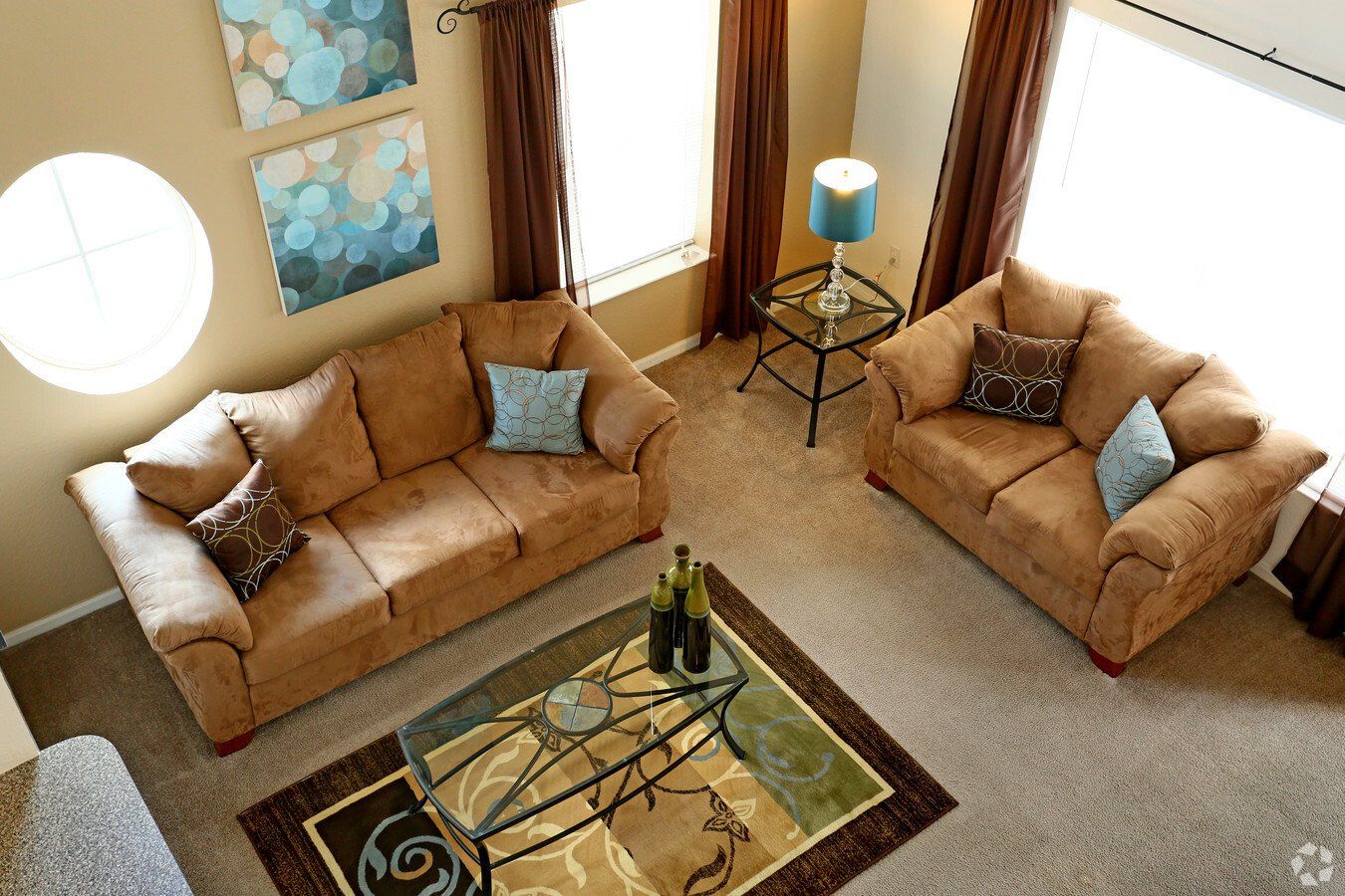 Twin oaks interior living room