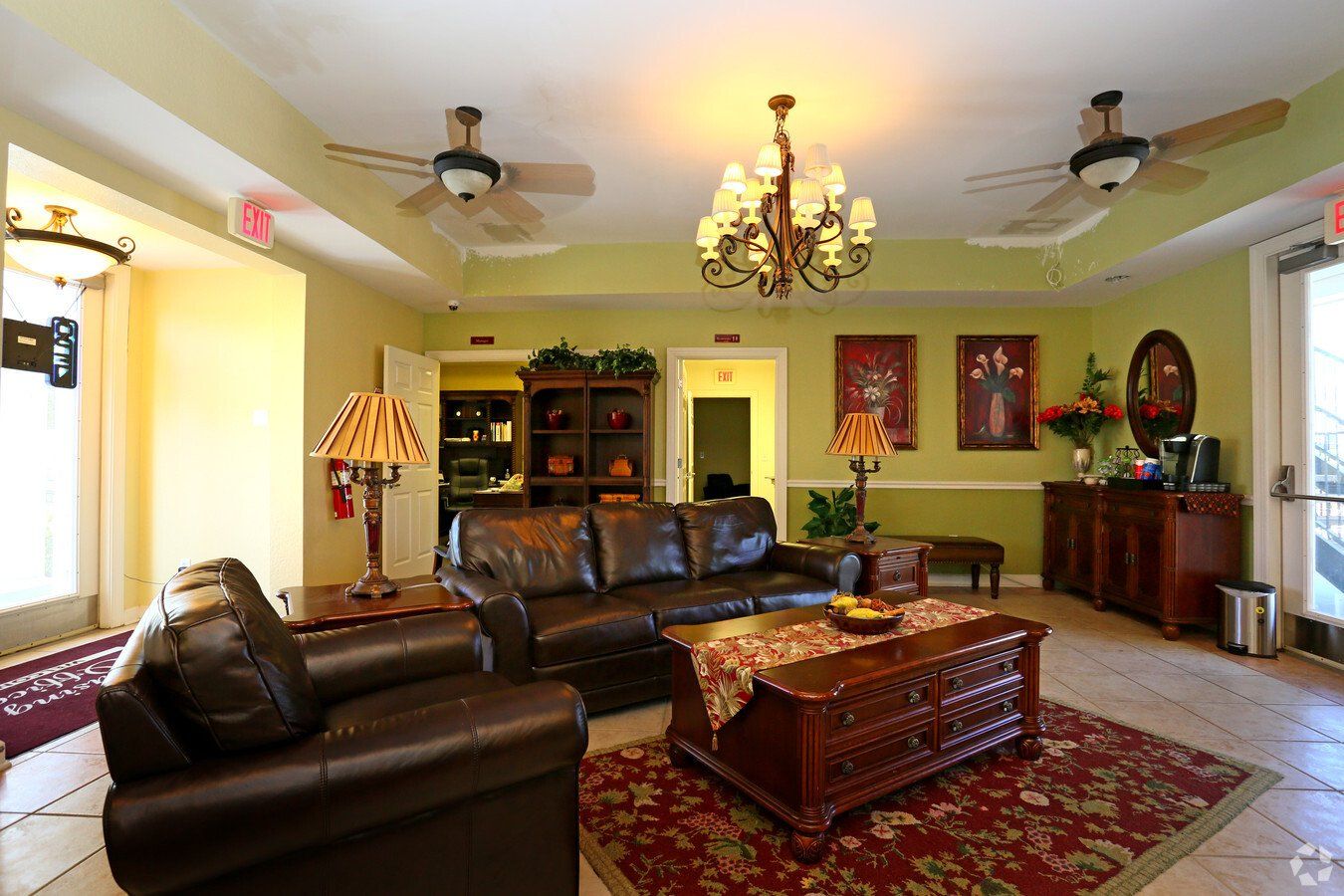 Twin oaks interior living room