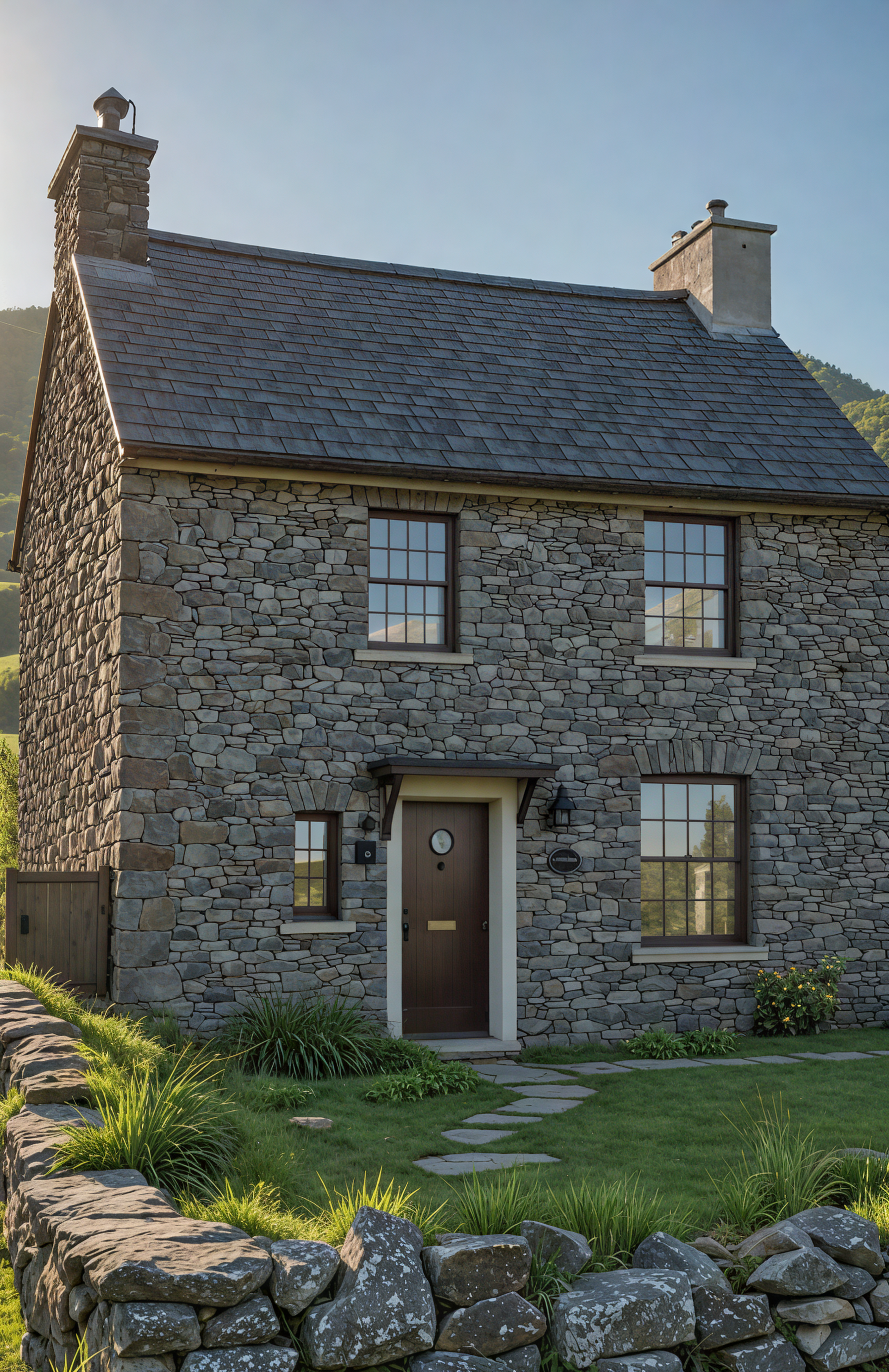 There is a spiral staircase in the middle of the room.