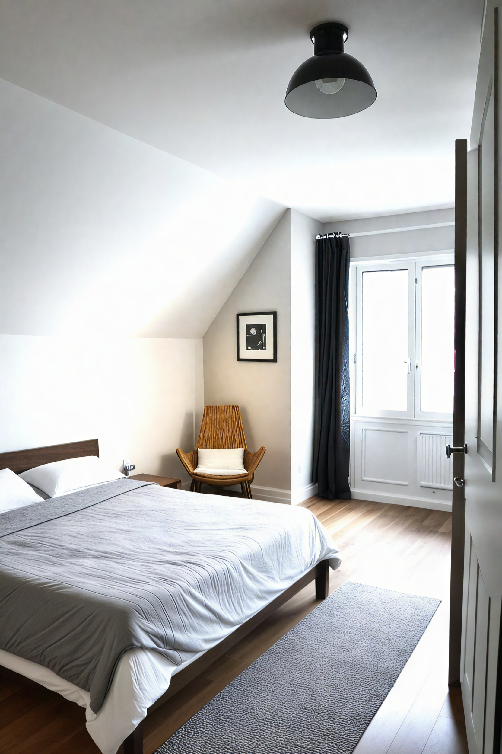 A living room with a staircase leading up to the second floor.