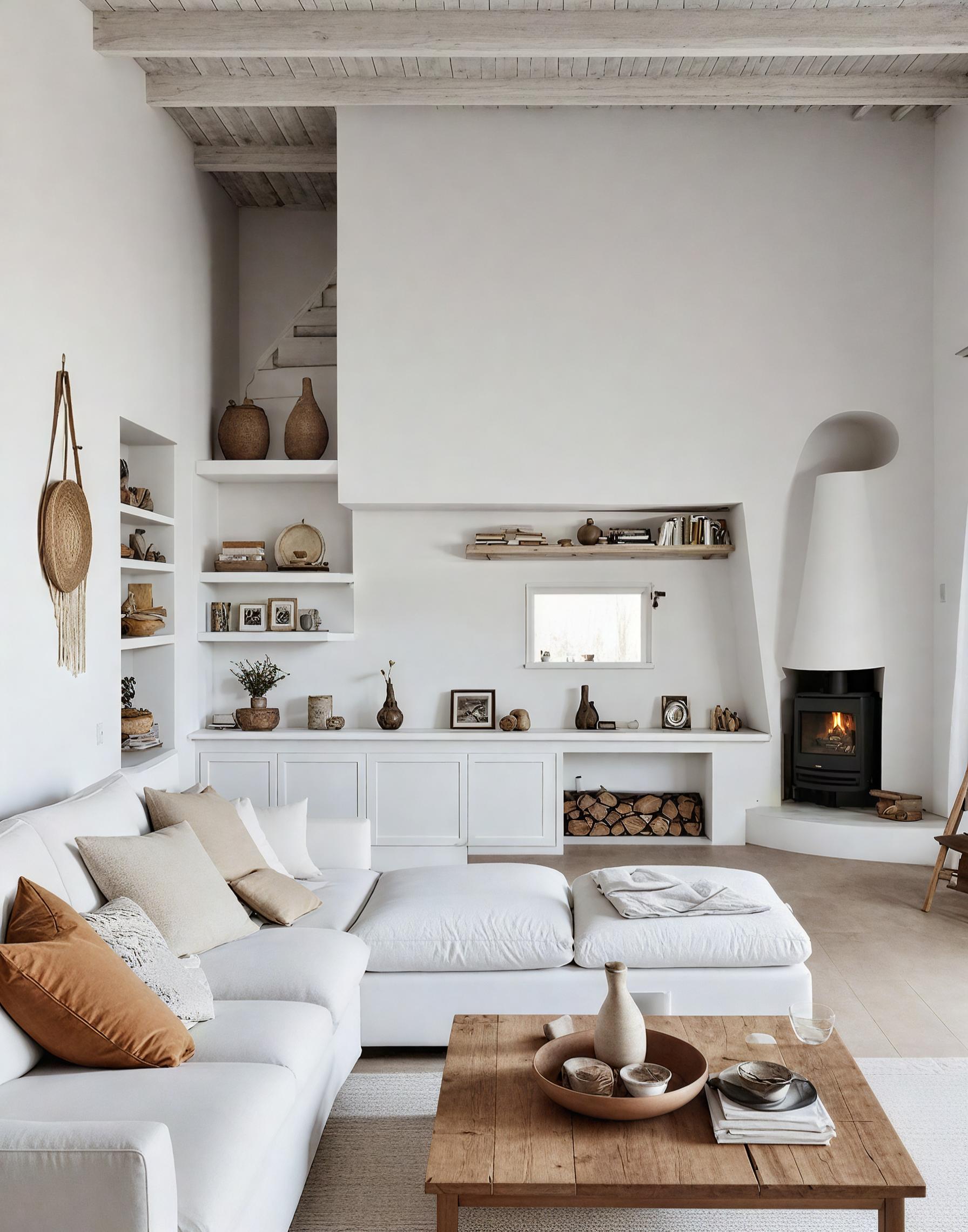 A living room with a couch, chair, coffee table and chandelier.