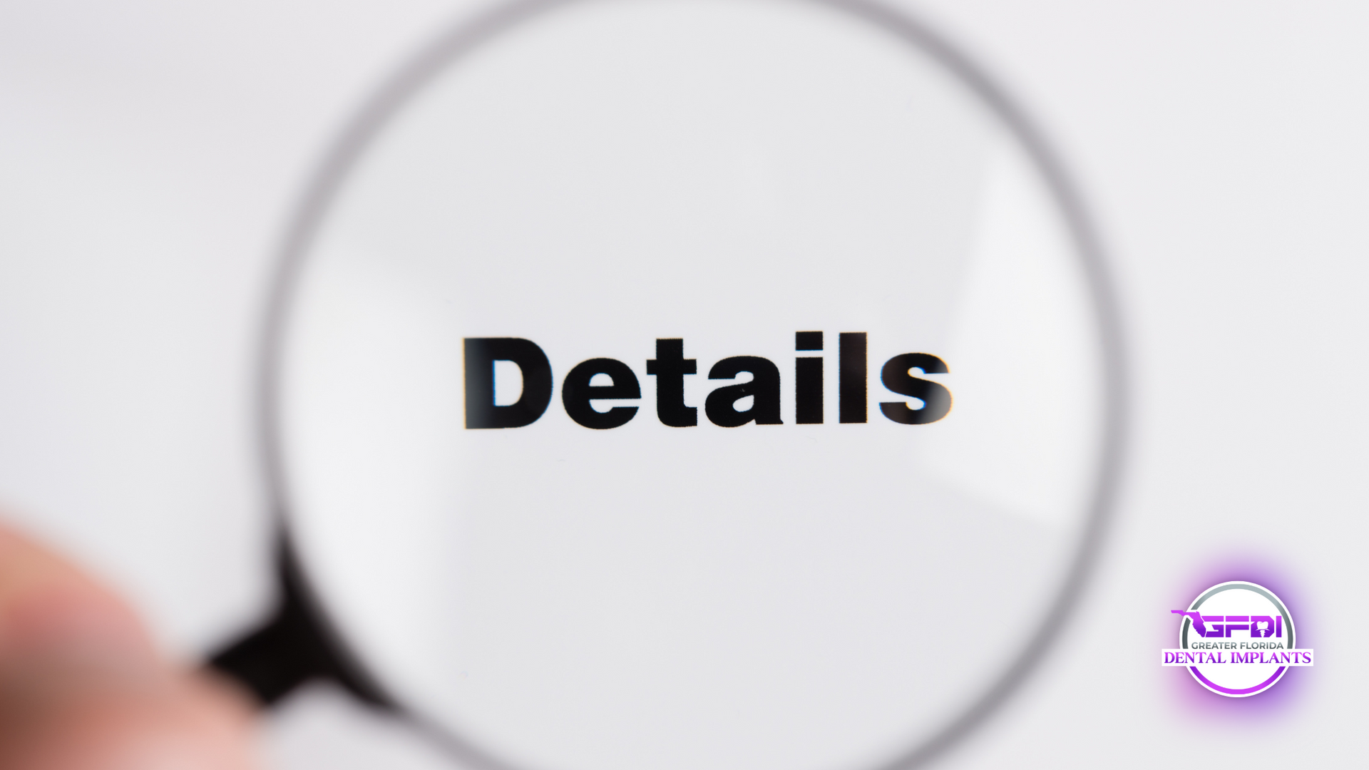 Magnifying glass over the word