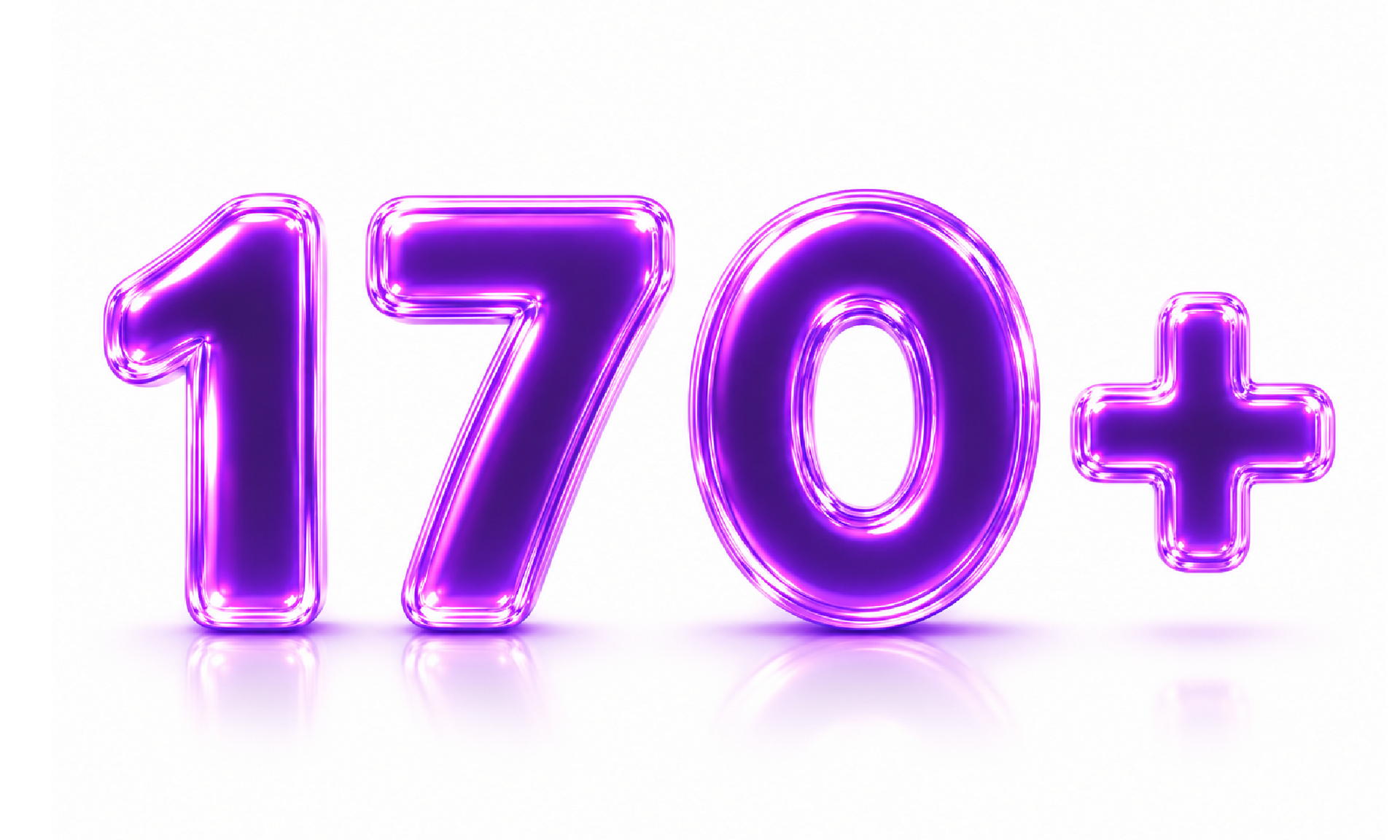 Purple, glossy number