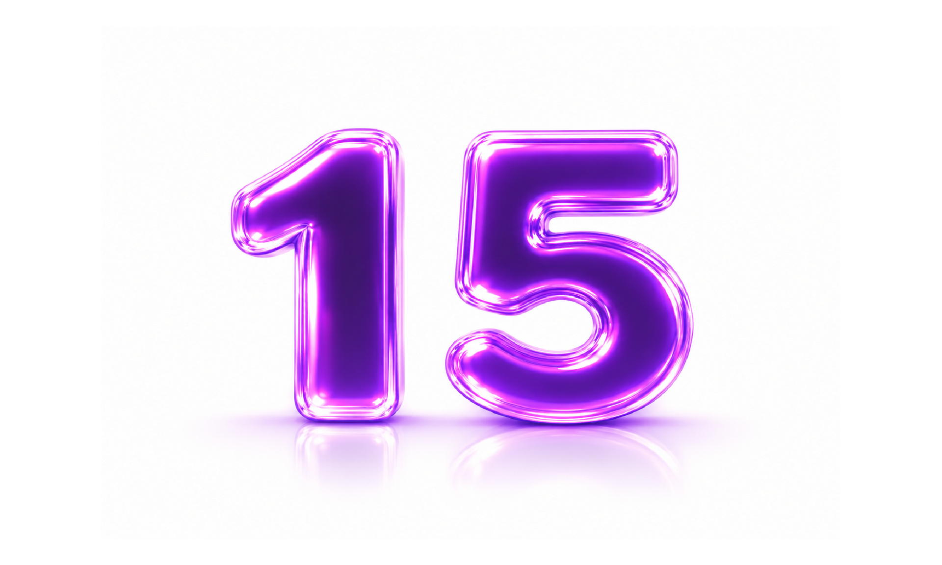 Purple, glowing number 2 on a white background.