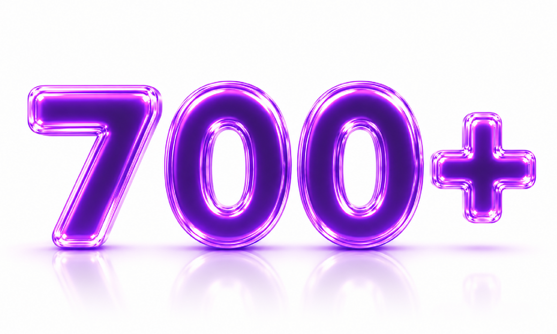 Glowing purple number