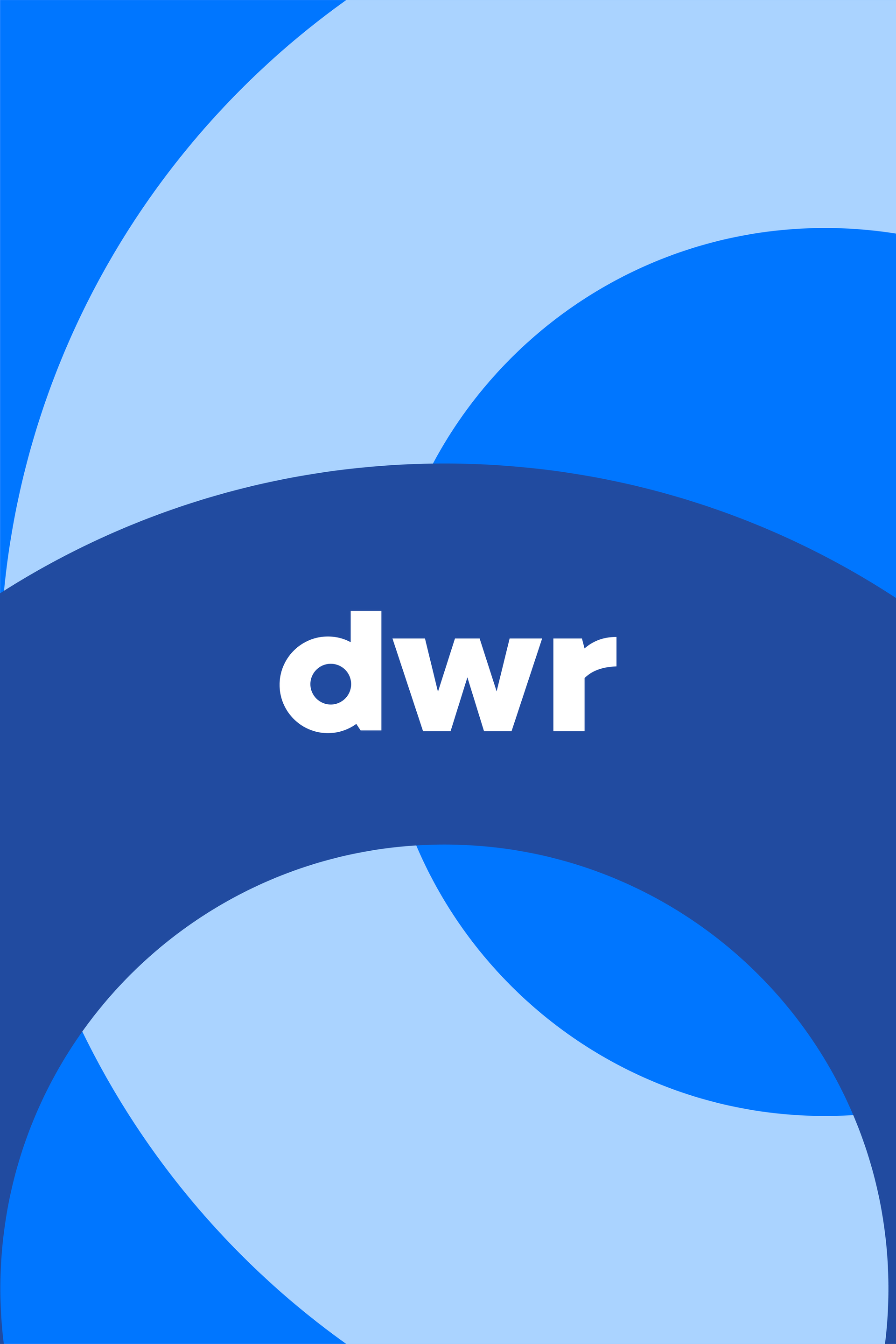 A blue background with the word dwr on it