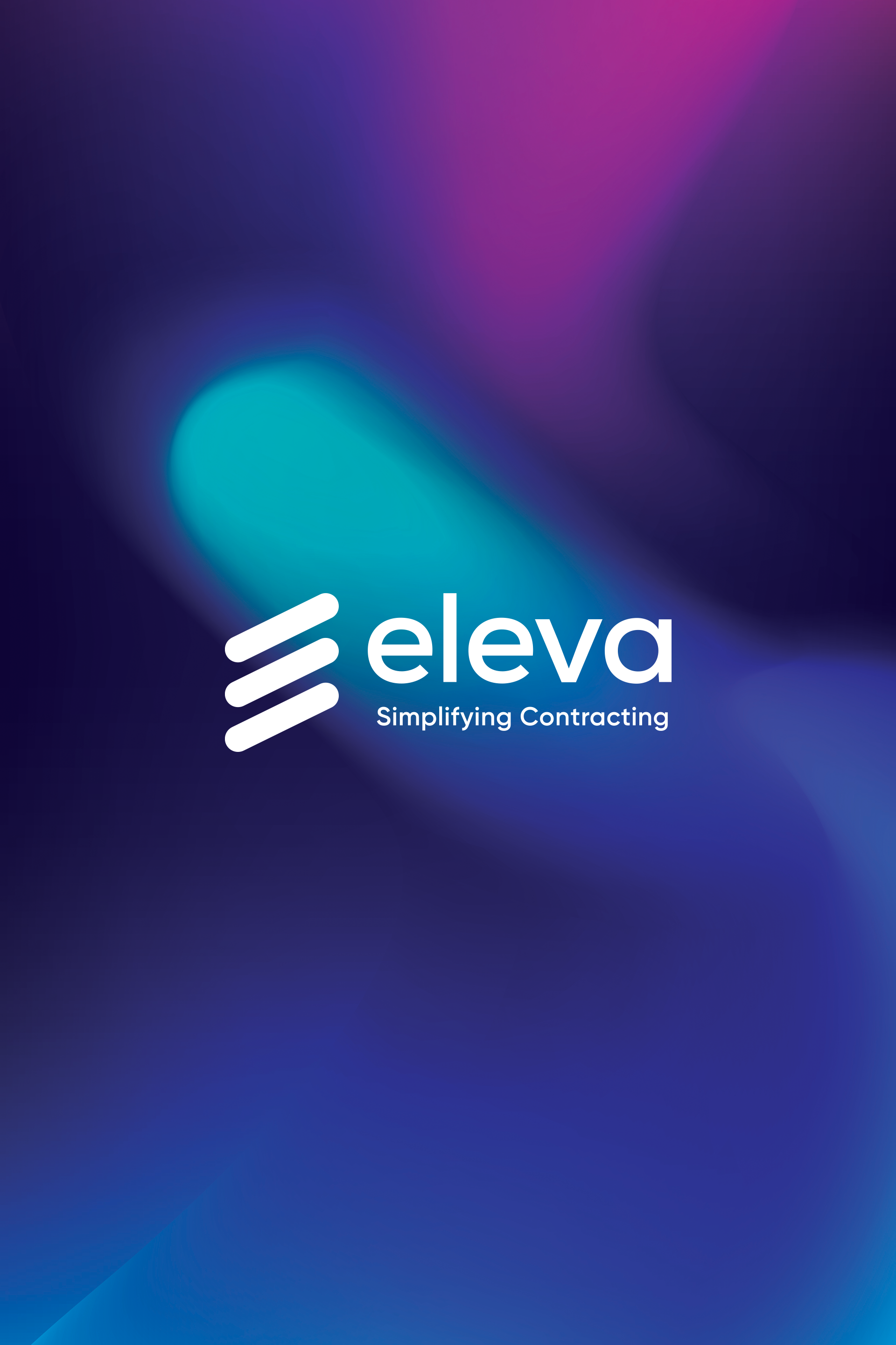 The eleva logo is on a blue and purple background