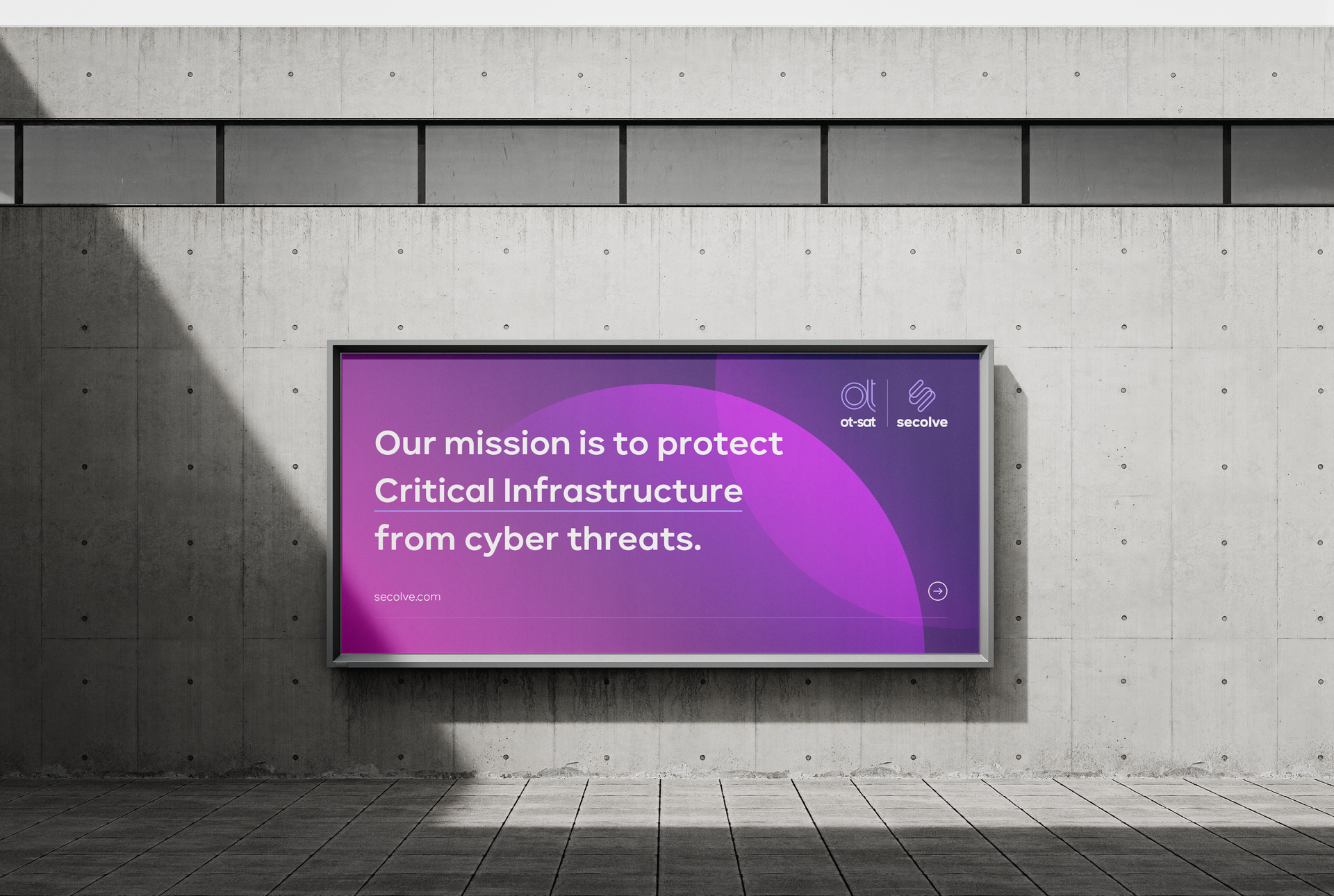 a billboard on a wall that says our mission is to protect critical infrastructure from cyber threats