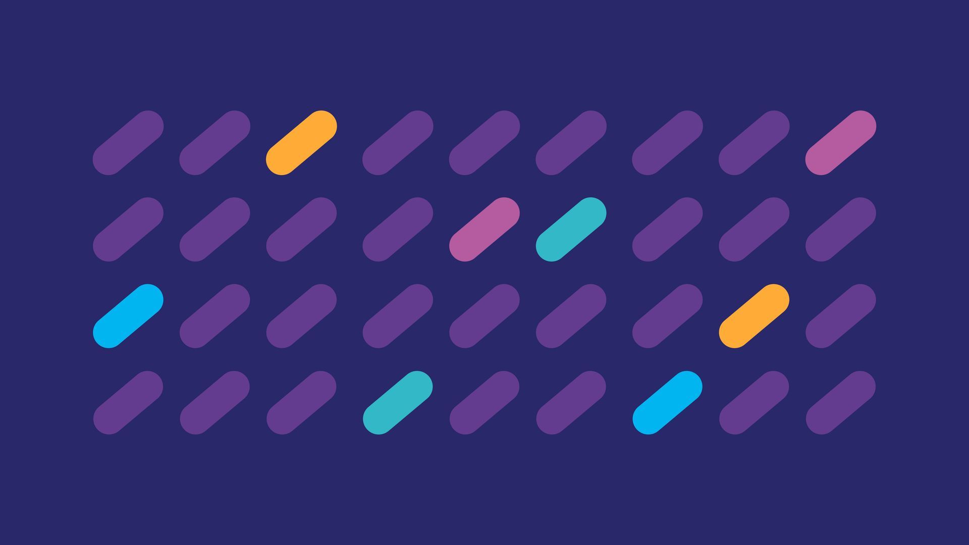 a pattern of purple , blue , and yellow dots on a purple background .