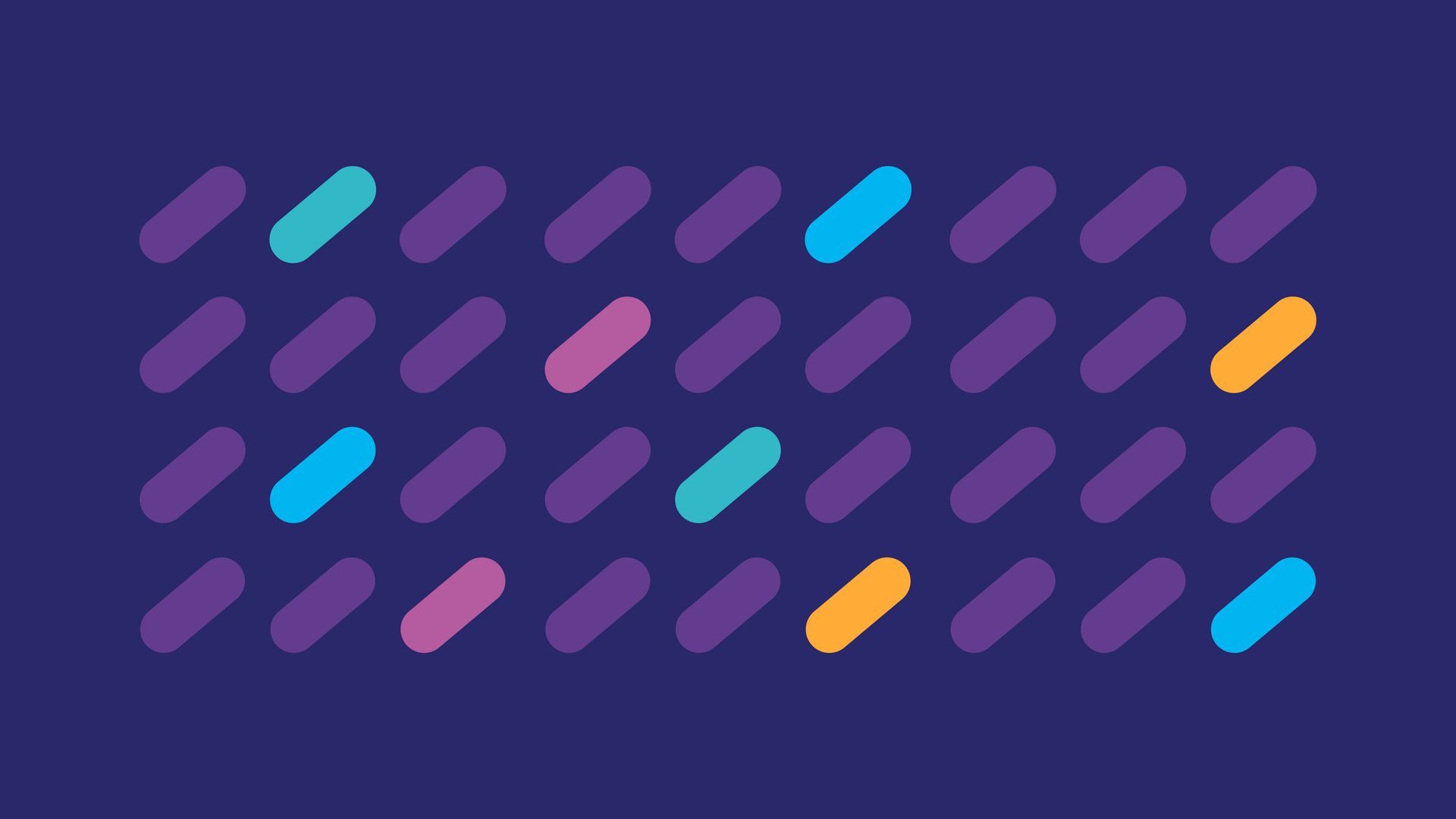 a pattern of purple , blue , and orange dots on a purple background .