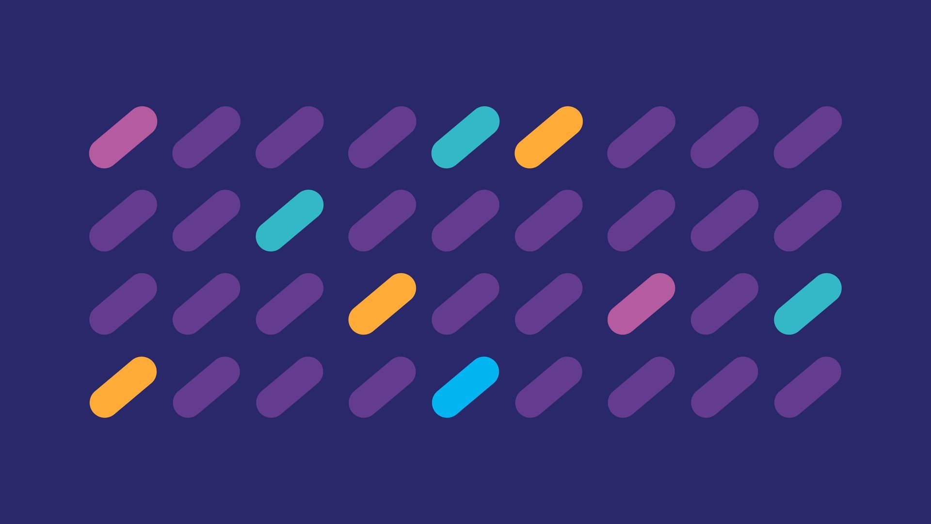 a pattern of purple , blue , and orange dots on a purple background .