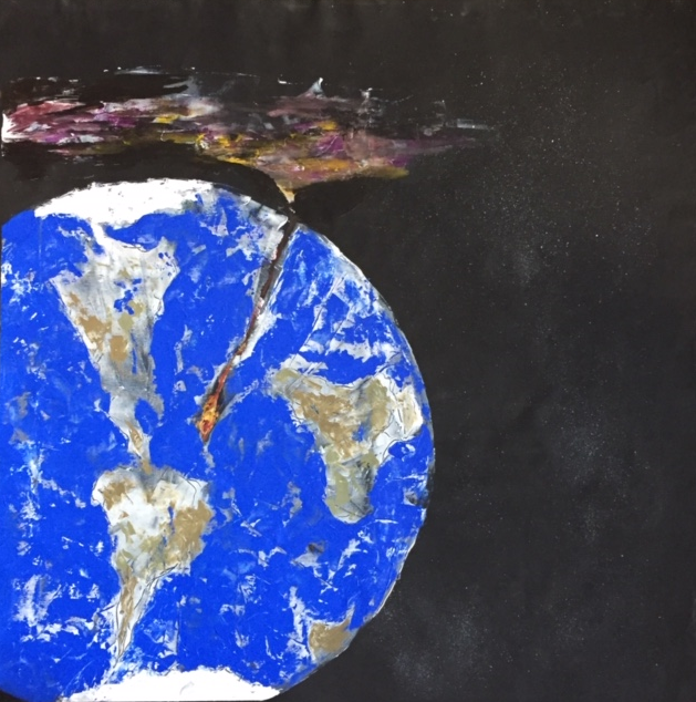 beginnende verdampfung | acryl auf leinwand, 100x100