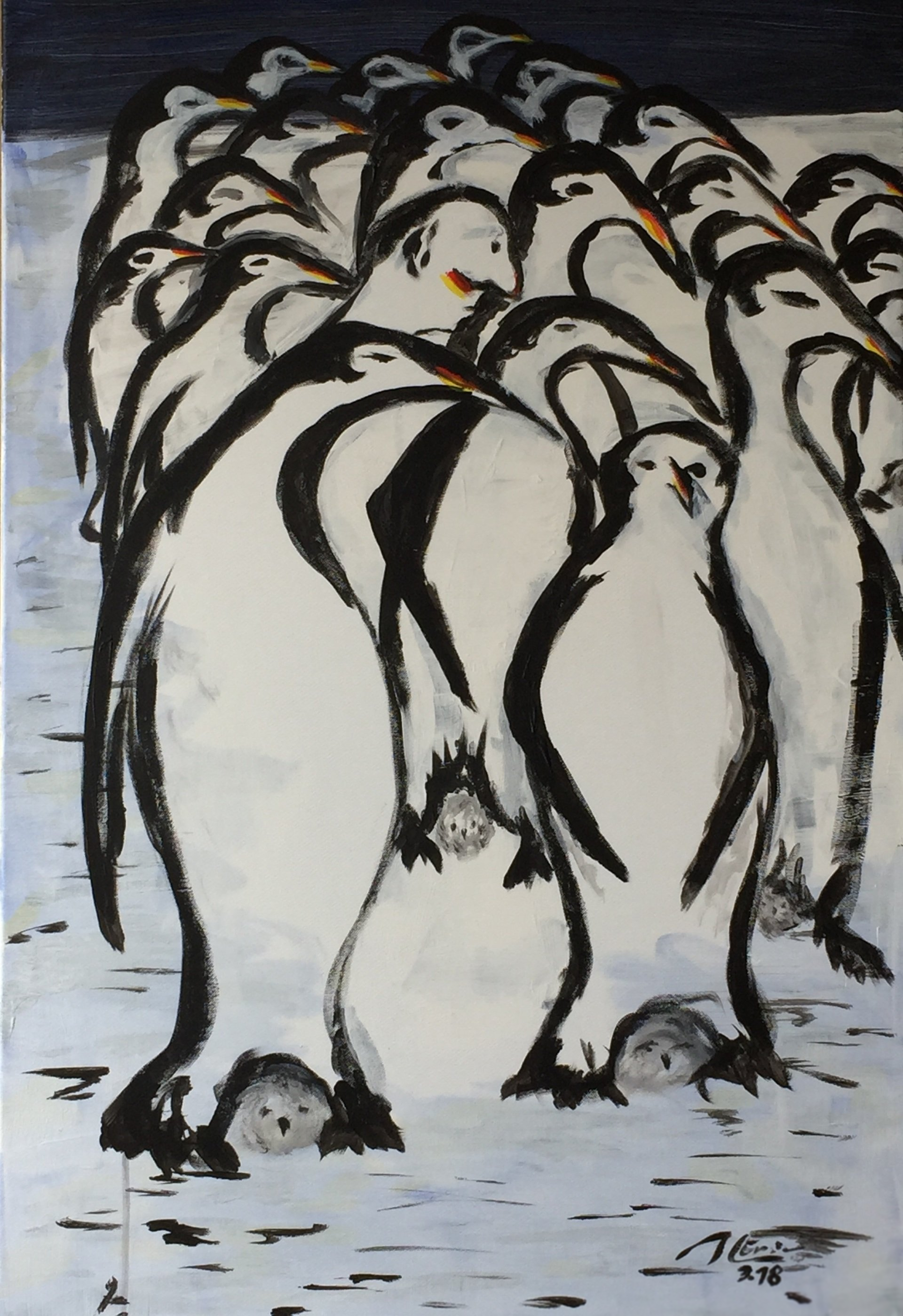 pinguine bei der brut