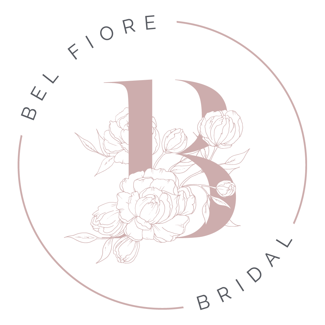 Logo for Bel Fiore Bridal: Pink letter