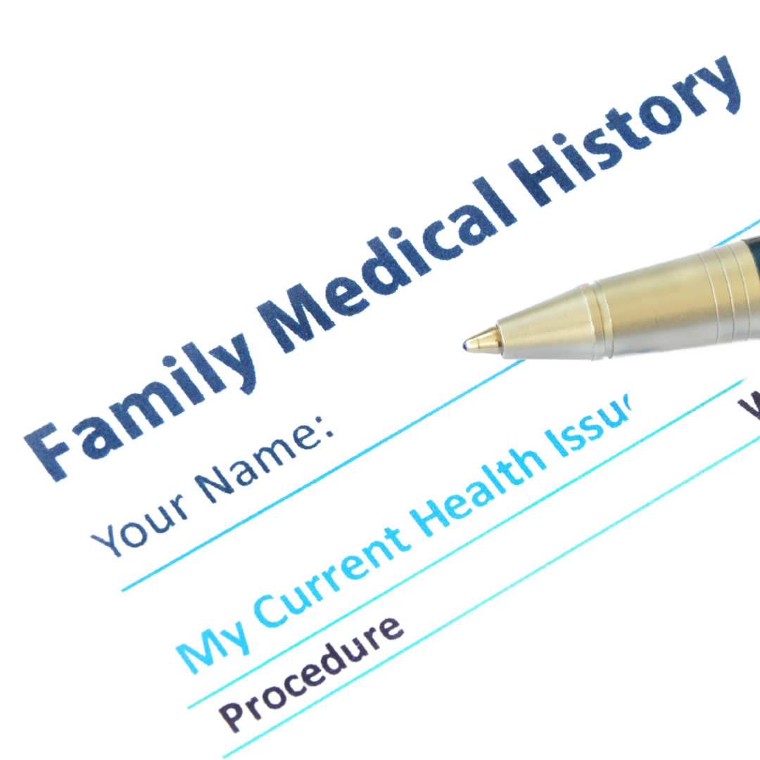 Pen on Family Medical History Form