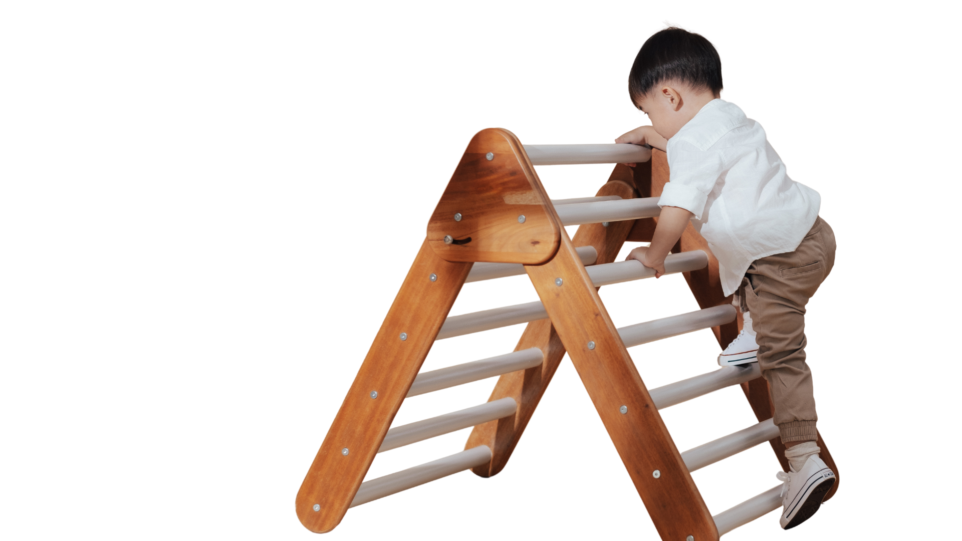 Boy Climbing Step Stool