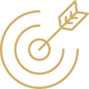 An arrow is pointing to the center of a target.
