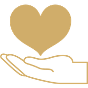 A hand is holding a heart in its palm.