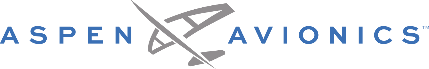 A logo for aspen avionics is shown on a white background