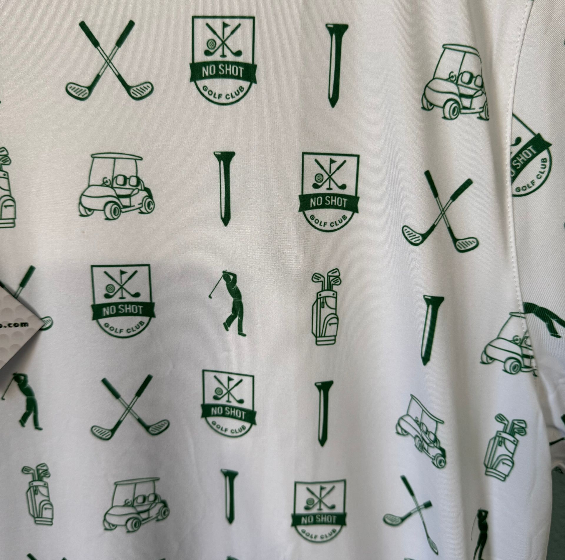 Signature All-Over Polo – Kelly Green on White