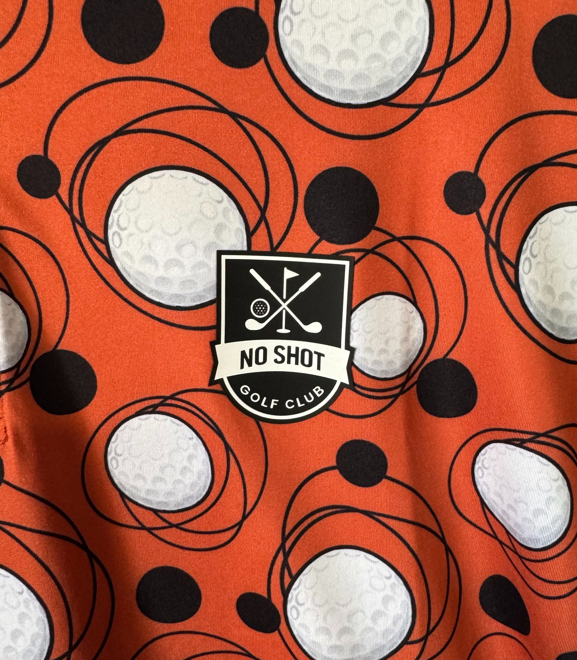 Burnt Orange, Black & White Golf Galaxy Polo – Premium Golf Shirt | No Shot Golf Club