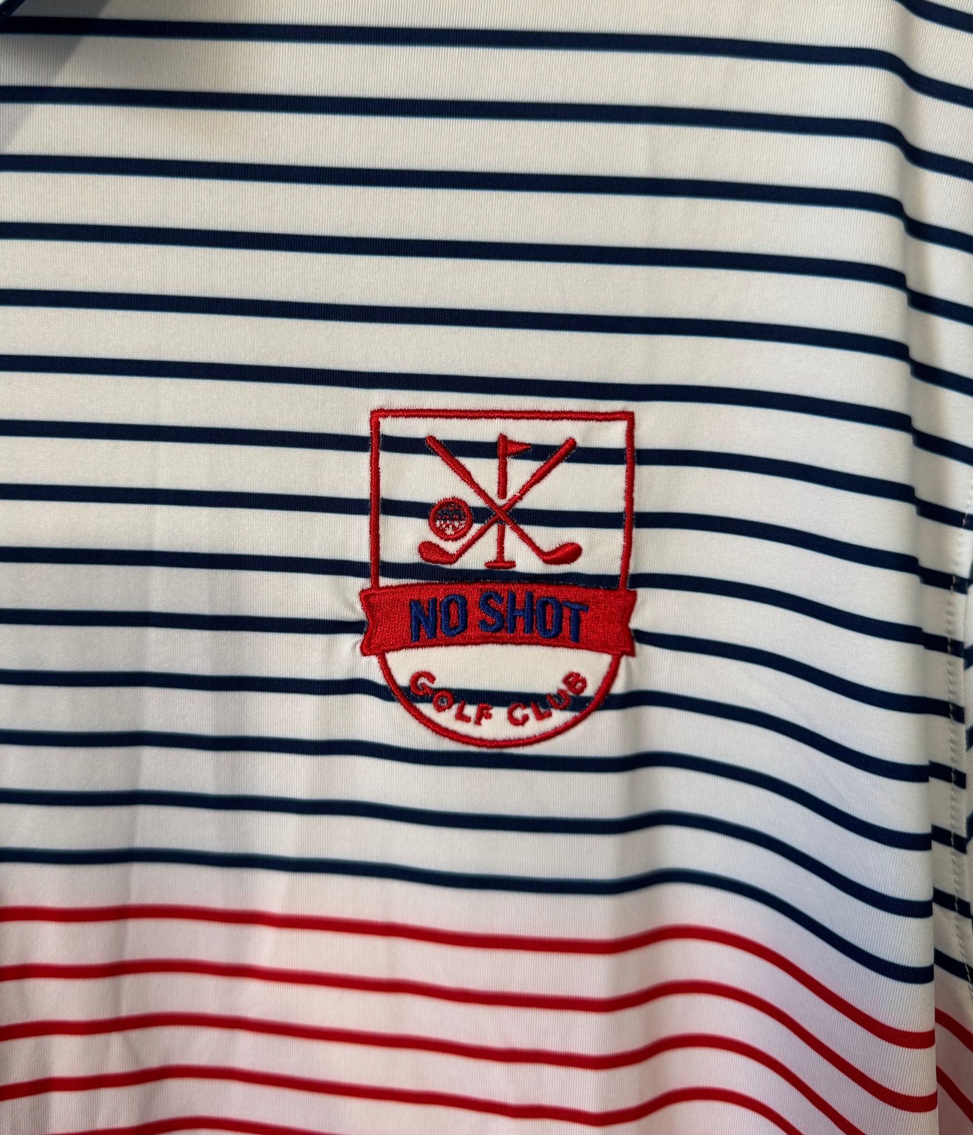Signature Embroidered Polo – White, Navy & Red