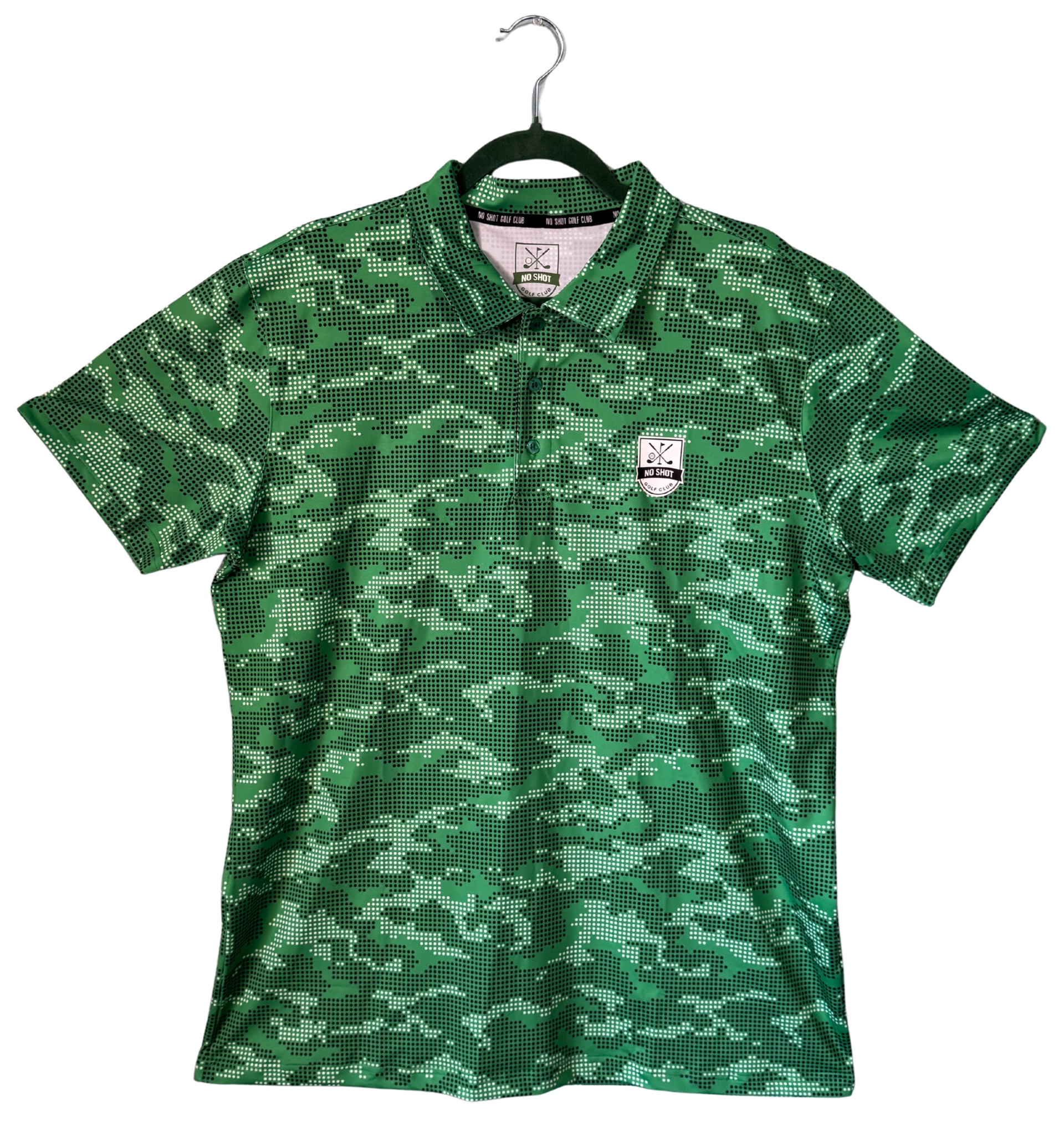 Digital Green Camo Polo – Premium Golf Shirt | No Shot Golf Club