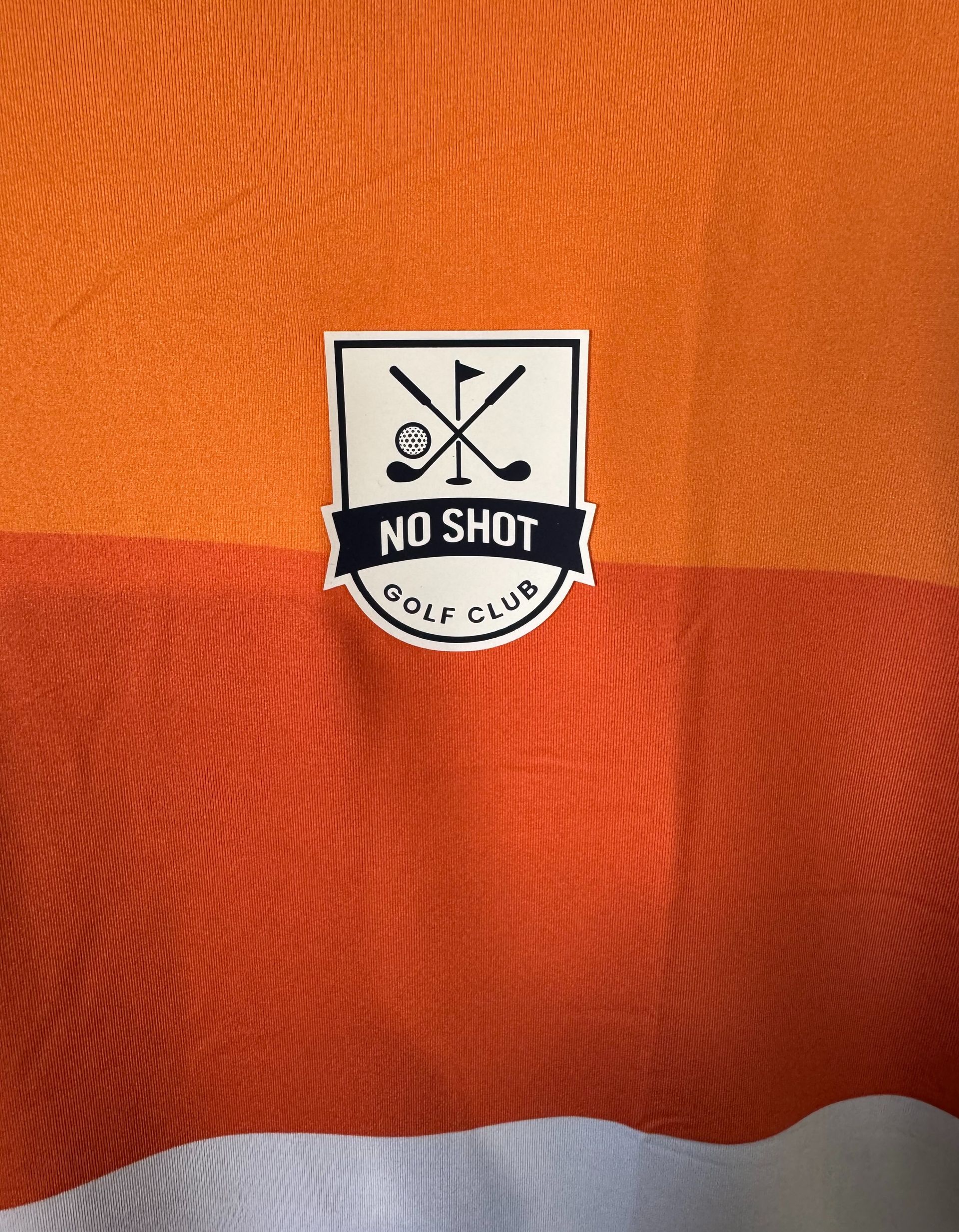 Orange, White & Navy Stiped Polo – Premium Golf Shirt | No Shot Golf Club