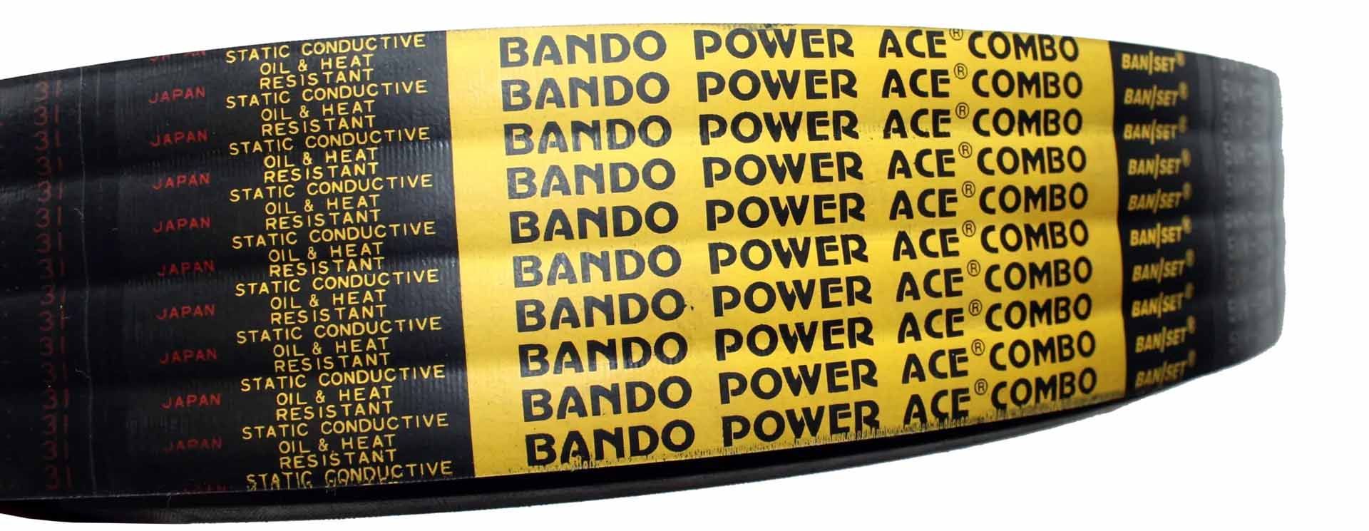 Close-up of a black and yellow Bando Power Ace Combo belt.