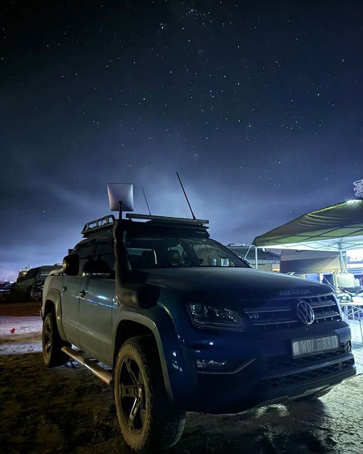 A Blue Truck Is Parked Under A Starry Night Sky — Dieselflash Whitsundays in Moranbah, QLD
