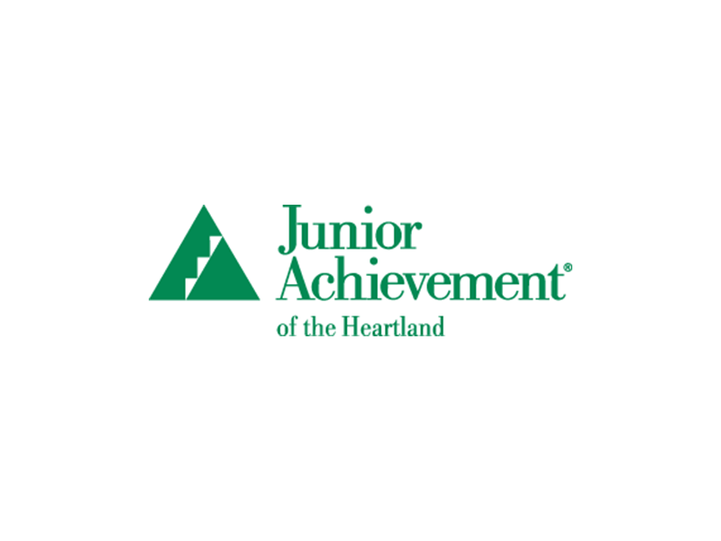 Junior achievement of the heartland logo on a white background