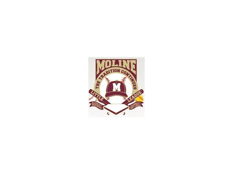 The logo for the moline baseball team is shown on a white background