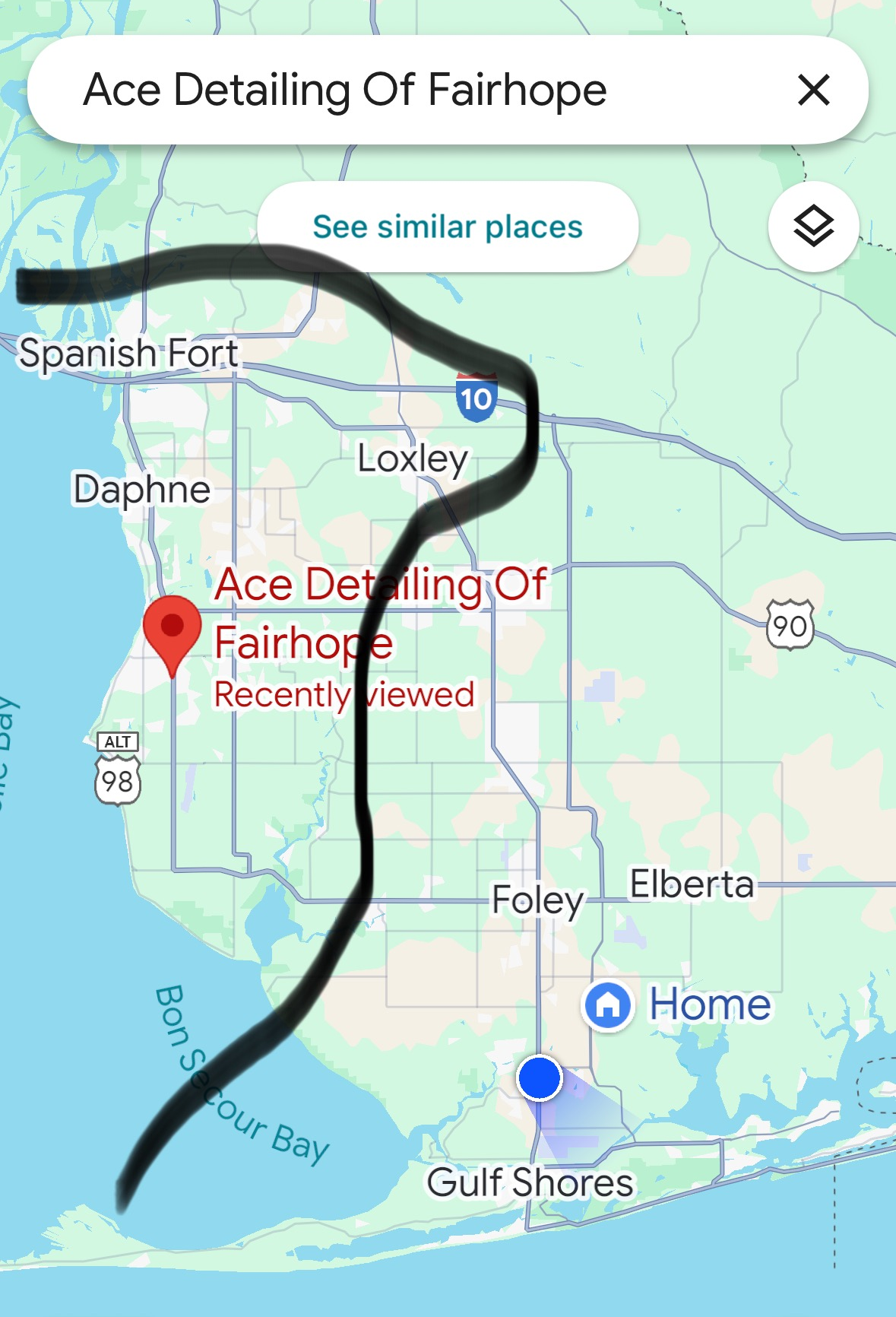 Ace Mobile Detailing service area