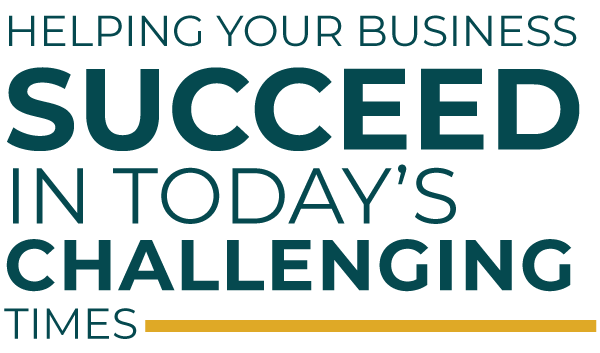 A logo for helping your business succeed in today 's challenging times