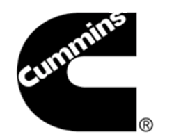 A black and white logo for cummins on a white background.
