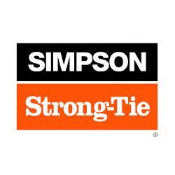 Simpson Strong-Tie logo: Black and orange rectangular blocks with the company name and brand name.