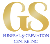 Logo for Gravenor Sipler Funeral & Cremation Centre, Inc. with gold initials 