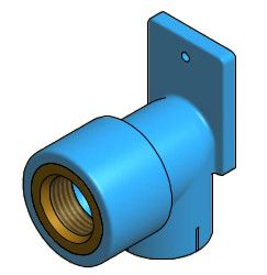 GOMITO A 90° FILETTATO FEMMINA CON STAFFA