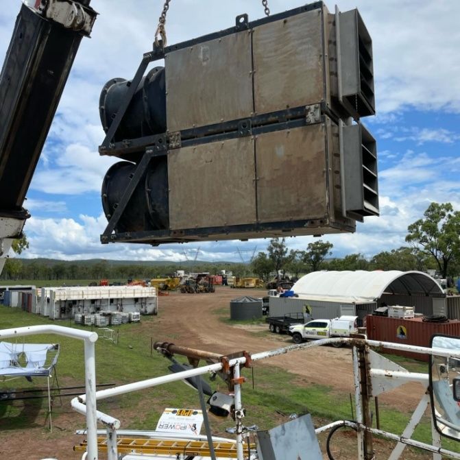 A Crane Is Holding An Electrical System — IPOWER Industries In Strathdickie, QLD
