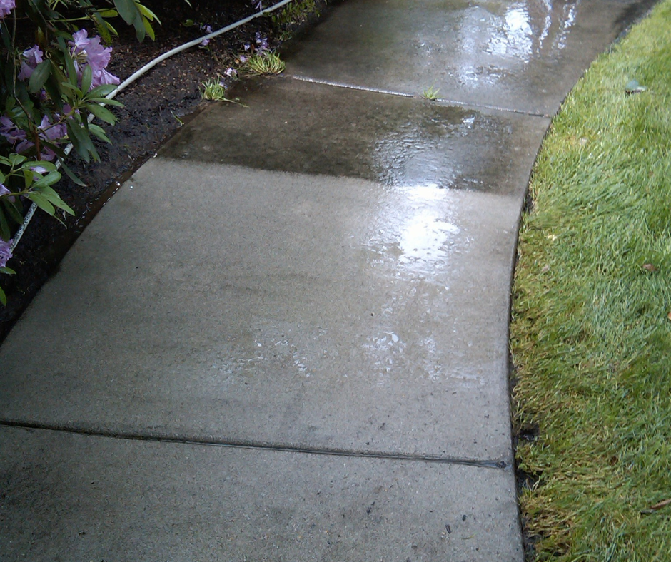 Soft pressure washing a driveway