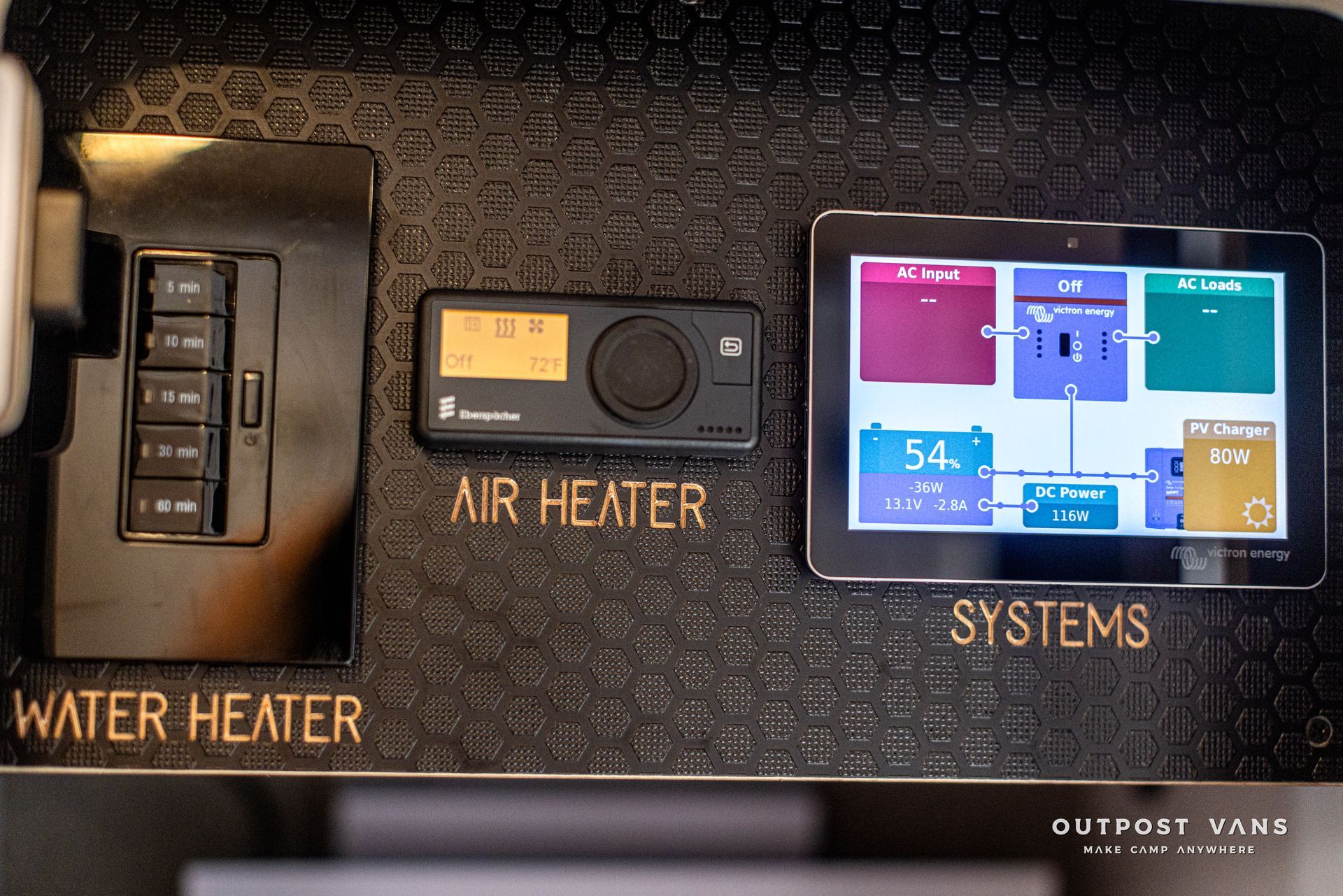 A display of a water heater air heater and systems