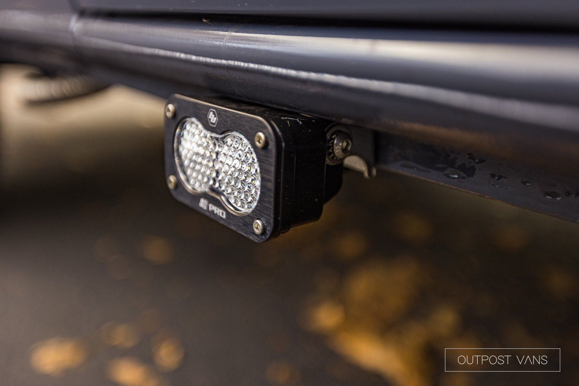 a close up of a light on the back of a car .