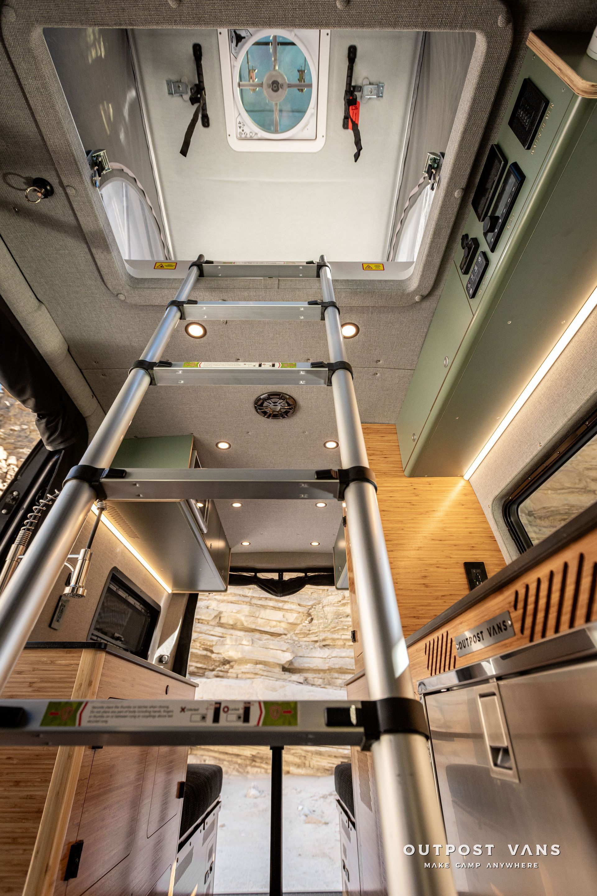 sca pop top extension ladder to access tent area