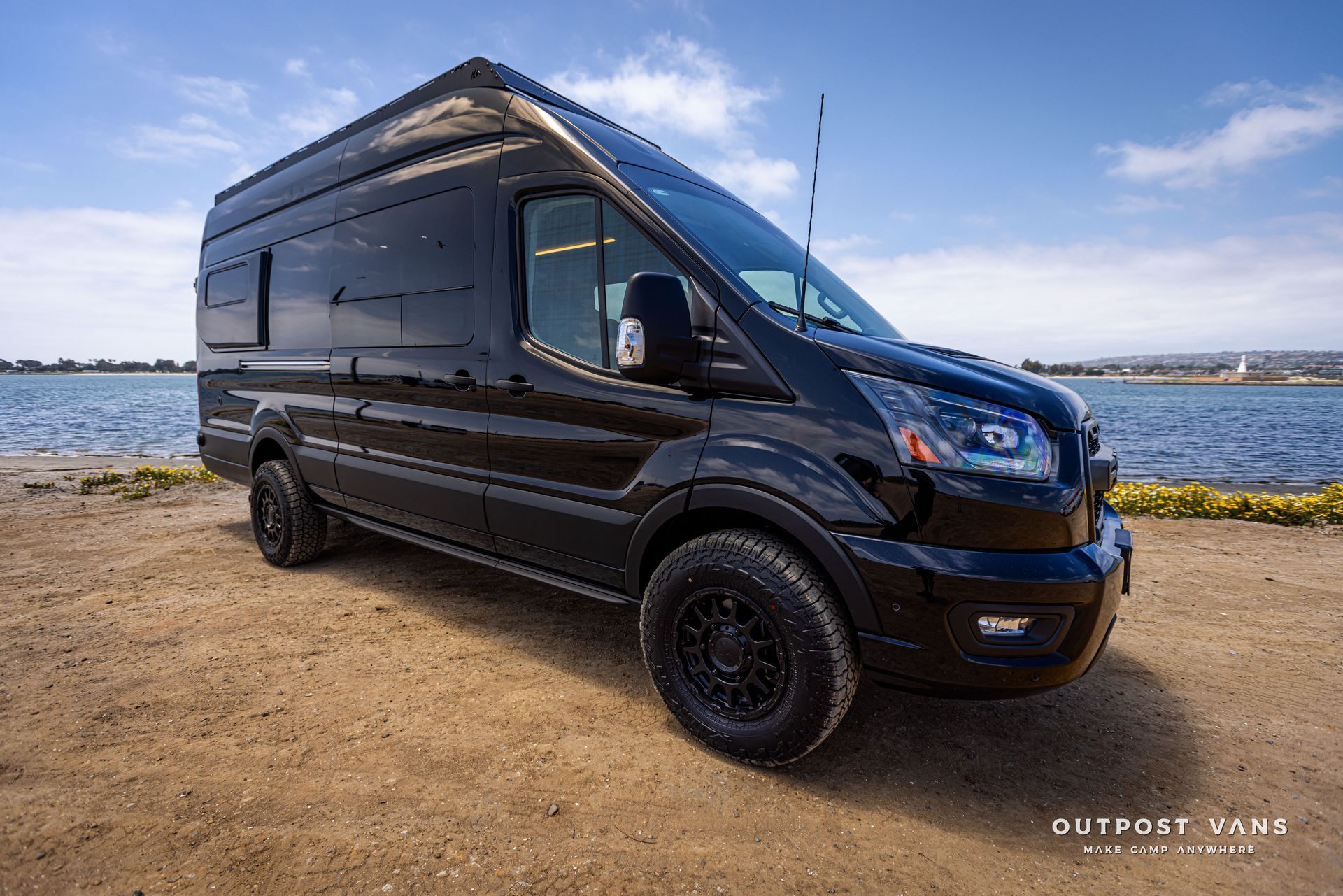 Outpost Vans custom built camper van Ford Transit 148 AWD